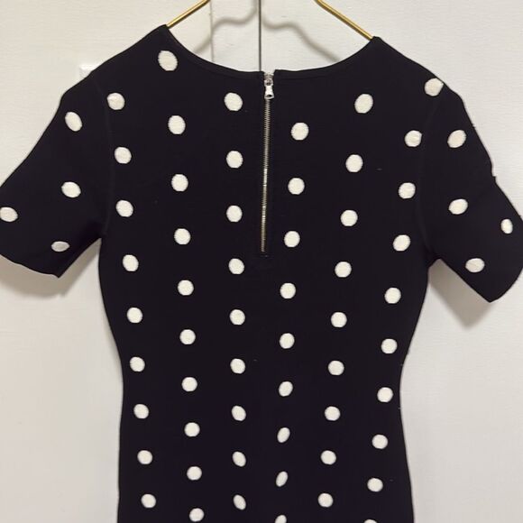 Milly NWOT Woman’s Polka Dot Knit Mermaid Dress in Black & White. Size medium. - Picture 4 of 9